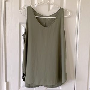 Loft Olive Mixed Media Tank Top. Size M